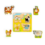 Bigjigs Toys My First Peg Puzzle Farm Wooden Educational Toy for Toddlers 12 Months +