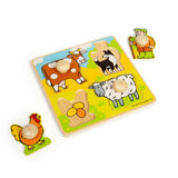 Bigjigs Toys My First Peg Puzzle Farm Wooden Educational Toy for Toddlers 12 Months +