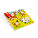 Bigjigs Toys My First Peg Puzzle Farm Wooden Educational Toy for Toddlers 12 Months +