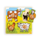 Bigjigs Toys My First Peg Puzzle Farm Wooden Educational Toy for Toddlers 12 Months +