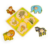 Bigjigs Toys My First Safari Peg Puzzle Wooden Educational Toy for 12 Months Plus