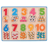 Bigjigs Toys Wooden Number Matching and Counting Puzzle 20 Pieces
