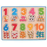 Bigjigs Toys Wooden Number Matching and Counting Puzzle 20 Pieces
