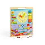 Bigjigs Toys Magnetic Weather Board Educational Calendar Clock Toy with 73 Pieces