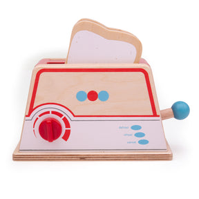 Bigjigs Toys Wooden Toaster Pretend Play Kitchen Toy for Toddlers Ages 3+