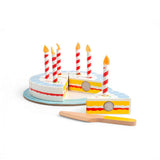 Bigjigs Toys Wooden Birthday Cake Toy with Candles and Slicer 18 Months Plus