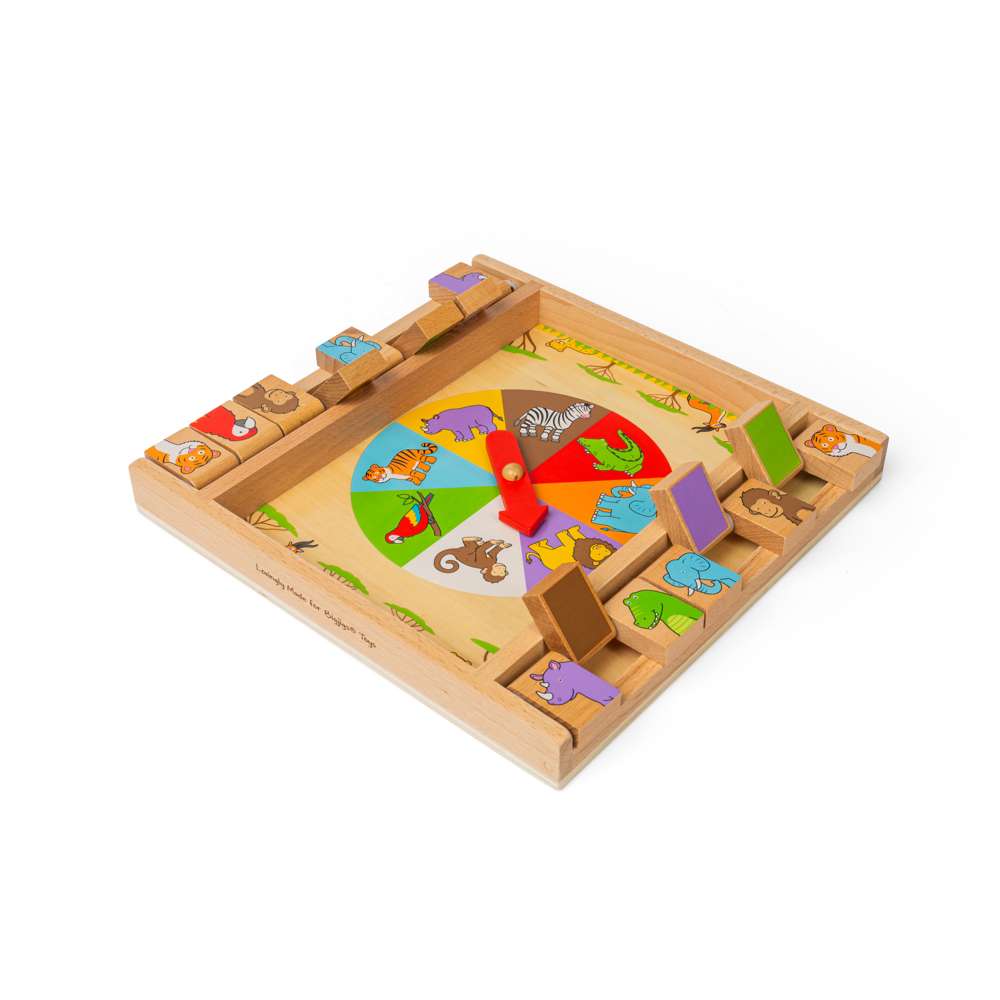 Bigjigs Toys Wooden Animal Shut The Box Game Traditional Sustainable Wood Board Game for Kids 3 Years Plus