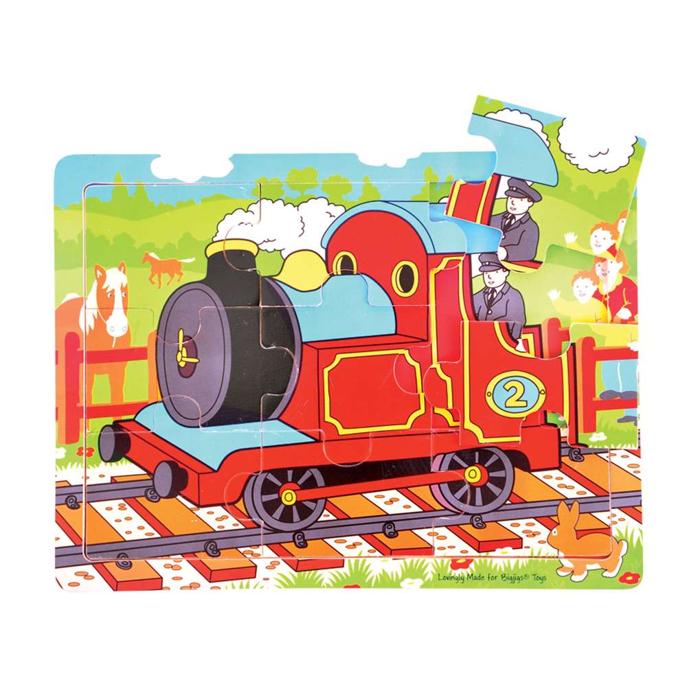 Bigjigs Toys Wooden Educational Shape and Colour Puzzle 9 Pieces