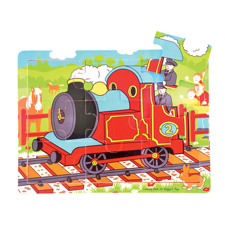 Bigjigs Toys Wooden Educational Shape and Colour Puzzle 9 Pieces