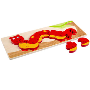 Bigjigs Toys Wooden Caterpillar Number Matching Puzzle 10 Pieces Educational Counting Toy Age 2+