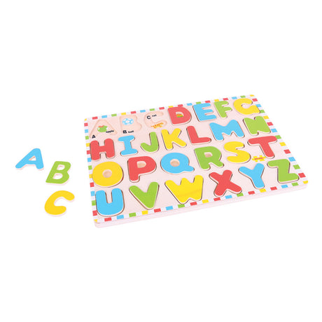 Bigjigs Toys Uppercase Alphabet Wooden Puzzle Educational Toy 26 Pieces