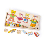Bigjigs Toys Wooden Dress Up Bear Puzzle Matching Game with 72 Play Pieces