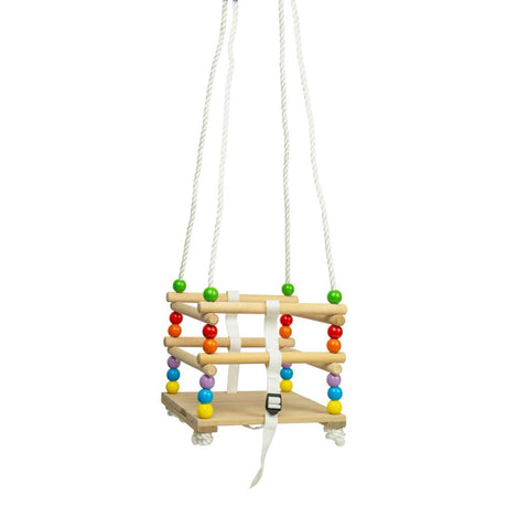 Bigjigs Toys Wooden Cradle Swing First Garden Swing for Toddlers 12 Months Plus