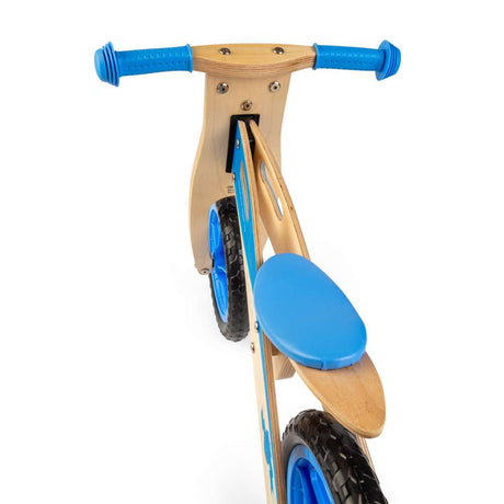 Bigjigs Toys My First Balance Bike Blue Wooden Toddler Training Bicycle