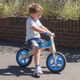 Bigjigs Toys My First Balance Bike Blue Wooden Toddler Training Bicycle