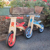 Bigjigs Toys My First Balance Bike Blue Wooden Toddler Training Bicycle