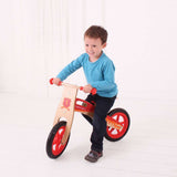 Bigjigs Toys My First Balance Bike Red Wooden Training Bicycle for Kids 3 Years Plus