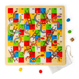 Bigjigs Toys Wooden Snakes and Ladders Traditional Family Board Game for Kids 3 Years Plus