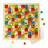 Bigjigs Toys Wooden Snakes and Ladders Traditional Family Board Game for Kids 3 Years Plus