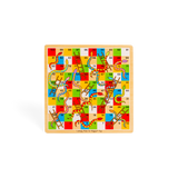 Bigjigs Toys Wooden Snakes and Ladders Traditional Family Board Game for Kids 3 Years Plus