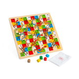 Bigjigs Toys Wooden Snakes and Ladders Traditional Family Board Game for Kids 3 Years Plus