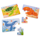 Bigjigs Toys Wooden Ocean Under the Sea Educational Puzzles Set of 3