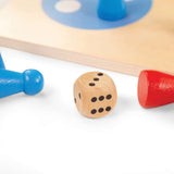 Bigjigs Toys Wooden Ludo Set Eco Friendly Strategy Game for Kids 17 Pieces