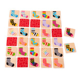 Bigjigs Toys Wooden Sock Memory Game for Kids 32 Play Pieces