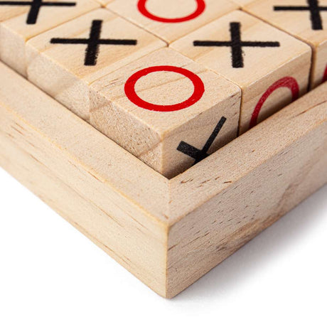 Bigjigs Toys Wooden Mini Noughts and Crosses Travel Tic Tac Toe Strategy Game