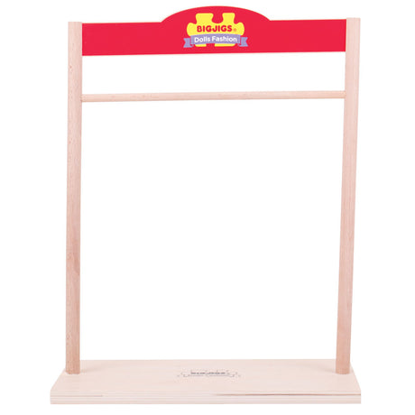 Bigjigs Toys Wooden Dolls Fashion Stand Mini Clothing Rack for Doll Clothes