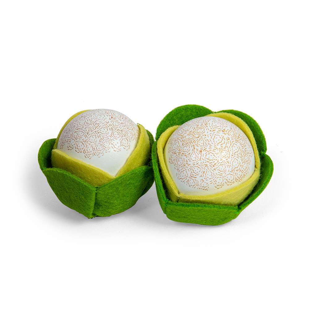 Bigjigs Toys Wooden Toy Cauliflowers Pack of 2 Eco Friendly Pretend Play Food