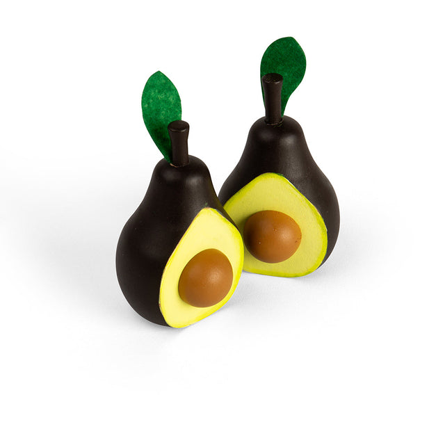 Bigjigs Toys Wooden Play Food Avocados Set of 2 Sustainably Sourced Wood Toy Kitchen Accessories