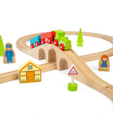 Bigjigs Rail Figure of Eight Wooden Train Set with Engines and Accessories 20 Pieces