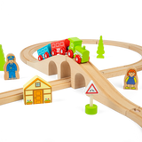 Bigjigs Rail Figure of Eight Wooden Train Set with Engines and Accessories 20 Pieces