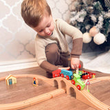 Bigjigs Rail Figure of Eight Wooden Train Set with Engines and Accessories 20 Pieces