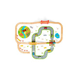 Bigjigs Rail Road and Rail Wooden Train Set 90 Piece Kids Toy Railway with Level Crossing and Accessories