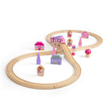 Bigjigs Rail Fairy Pink Wooden Train Set for Kids with 35 Play Pieces