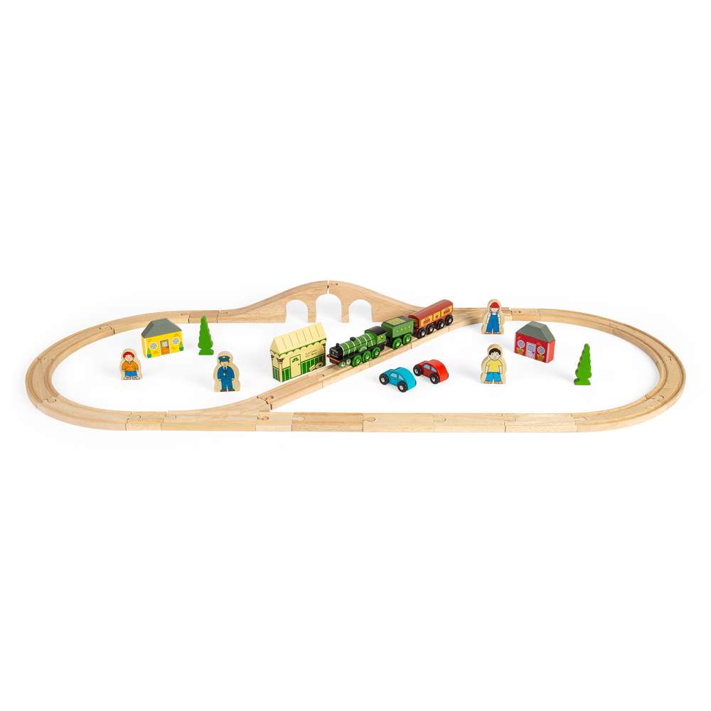 Bigjigs Rail Flying Scotsman Wooden Train Set Heritage Collection 42 Pieces