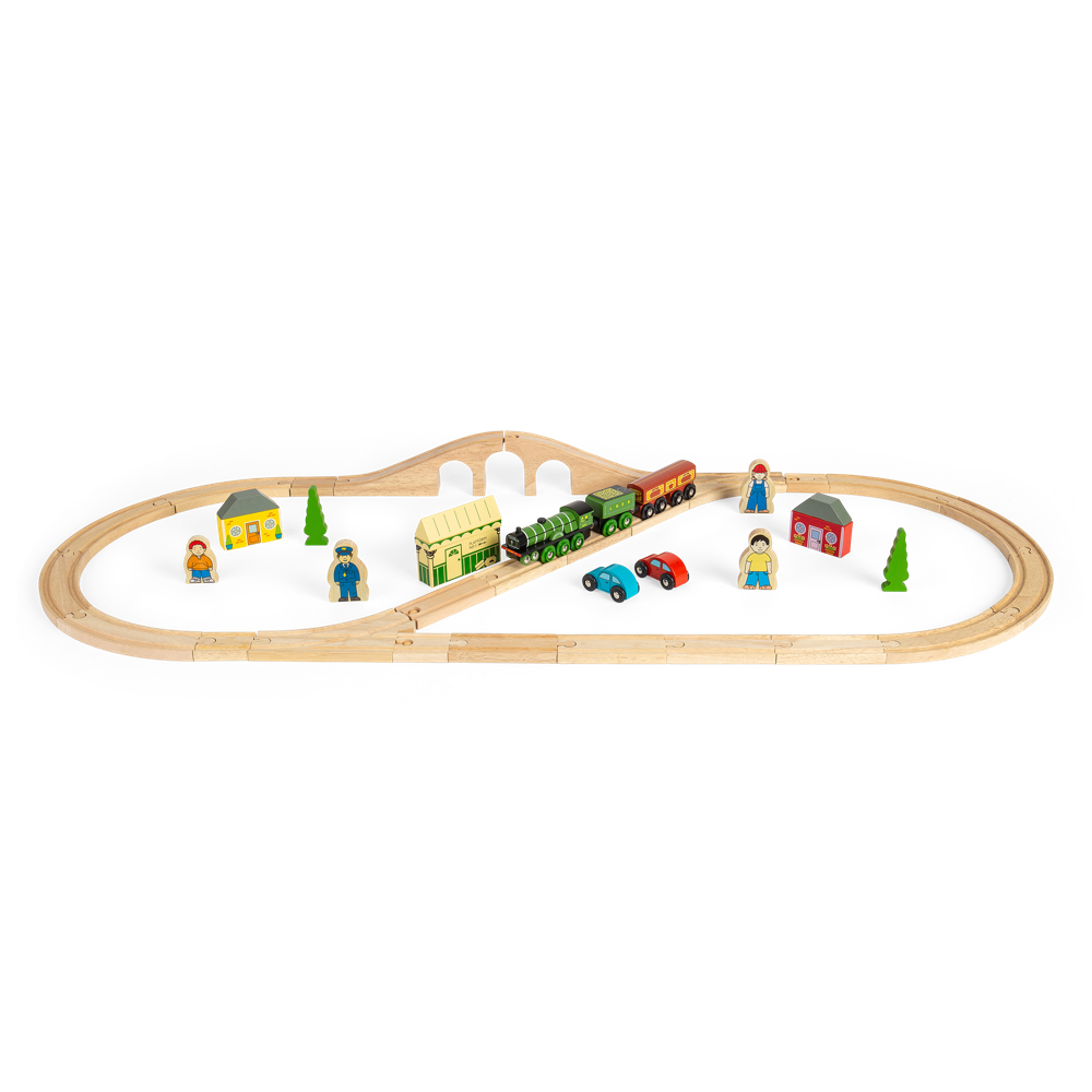 Bigjigs Rail Flying Scotsman Wooden Train Set Heritage Collection 42 Pieces