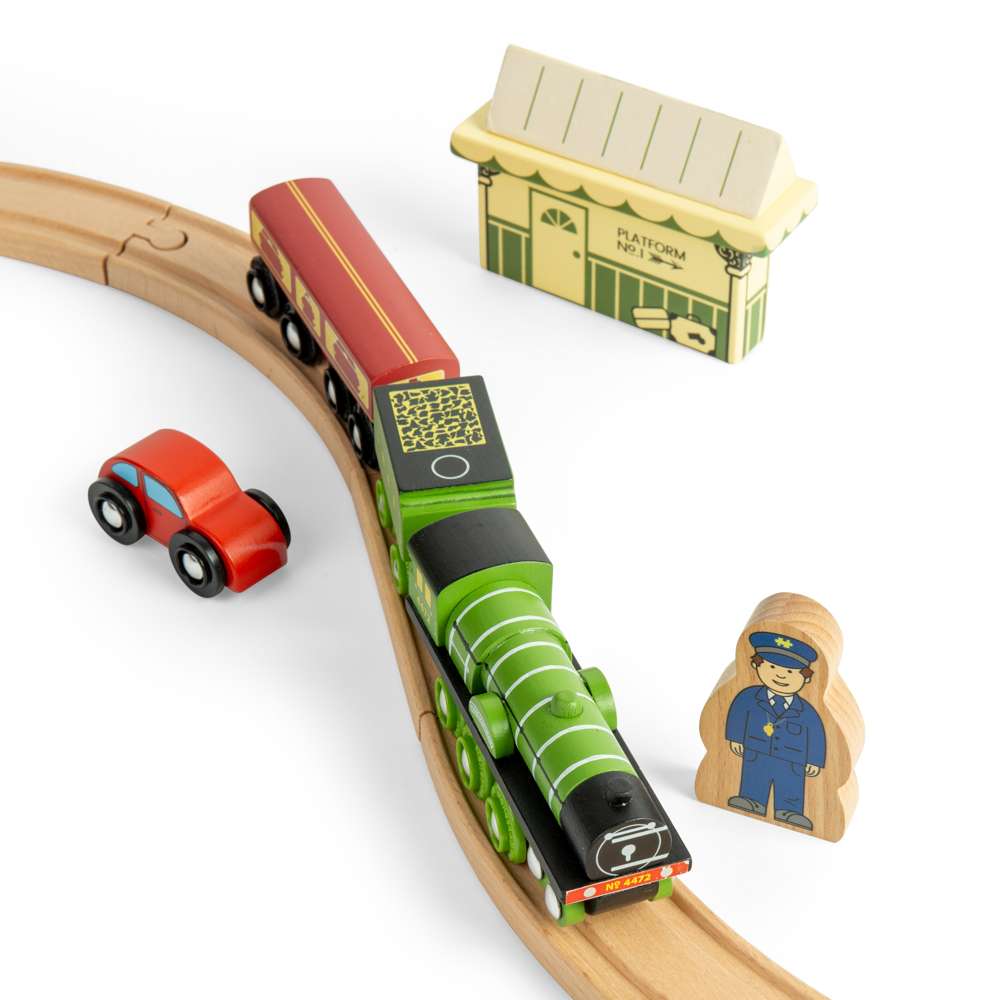Bigjigs Rail Flying Scotsman Wooden Train Set Heritage Collection 42 Pieces