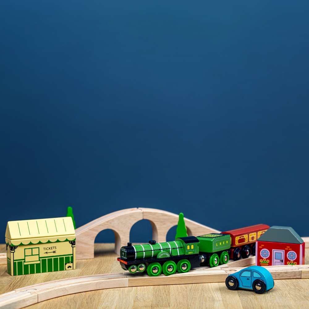 Bigjigs Rail Flying Scotsman Wooden Train Set Heritage Collection 42 Pieces