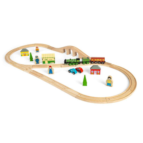 Bigjigs Rail Flying Scotsman Wooden Train Set Heritage Collection 42 Pieces