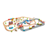 Bigjigs Rail City Road and Railway Wooden Train Set 105 Pieces