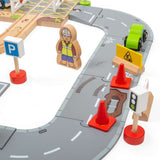 Bigjigs Rail City Road and Railway Wooden Train Set 105 Pieces