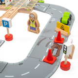 Bigjigs Rail City Road and Railway Wooden Train Set 105 Pieces
