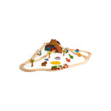 Bigjigs Rail Dinosaur Train Set 49 Piece Wooden Railway with Track and Accessories