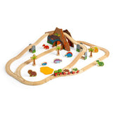 Bigjigs Rail Dinosaur Train Set 49 Piece Wooden Railway with Track and Accessories