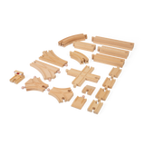 Bigjigs Rail Low Level Wooden Train Track Expansion Pack 25 Pieces