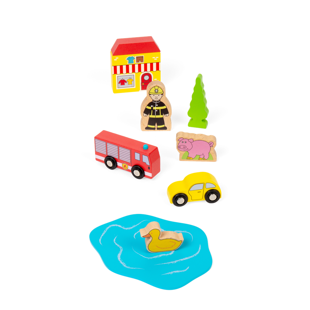 Bigjigs Rail Trackside Wooden Train Set Accessories 32 Play Pieces