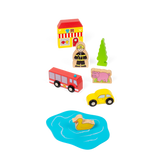 Bigjigs Rail Trackside Wooden Train Set Accessories 32 Play Pieces